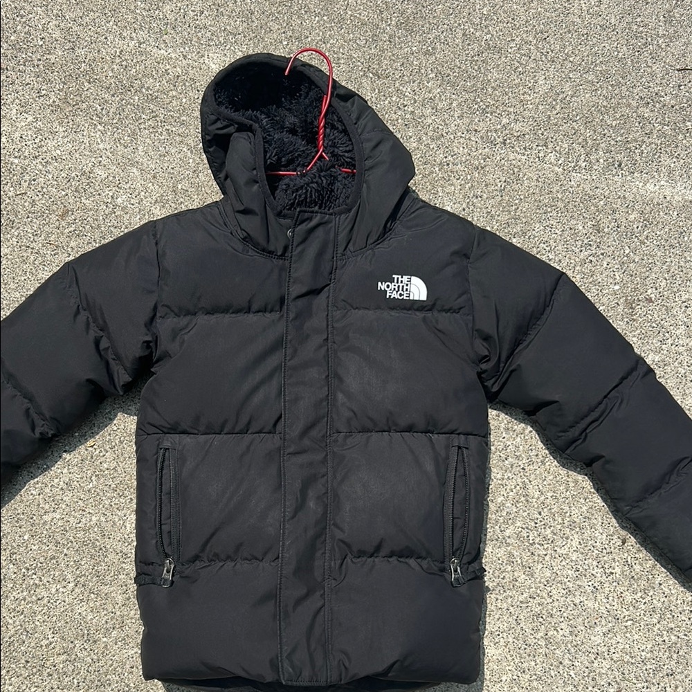 Boys The North Face Black Puffer Jacket with Hood
